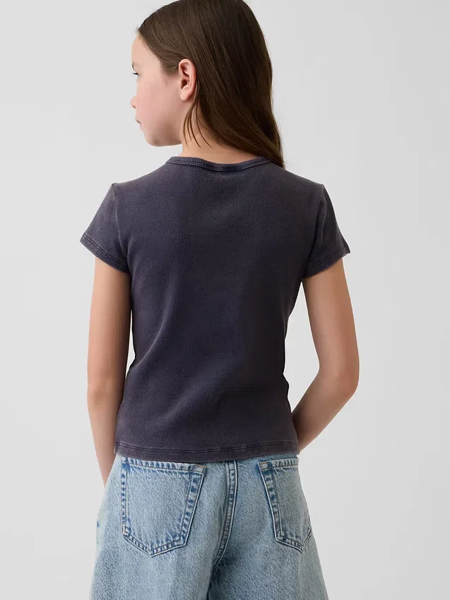 Kids Embroidered Rib T-Shirt