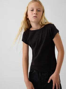 Kids Fitted Cap-Sleeve T-Shirt