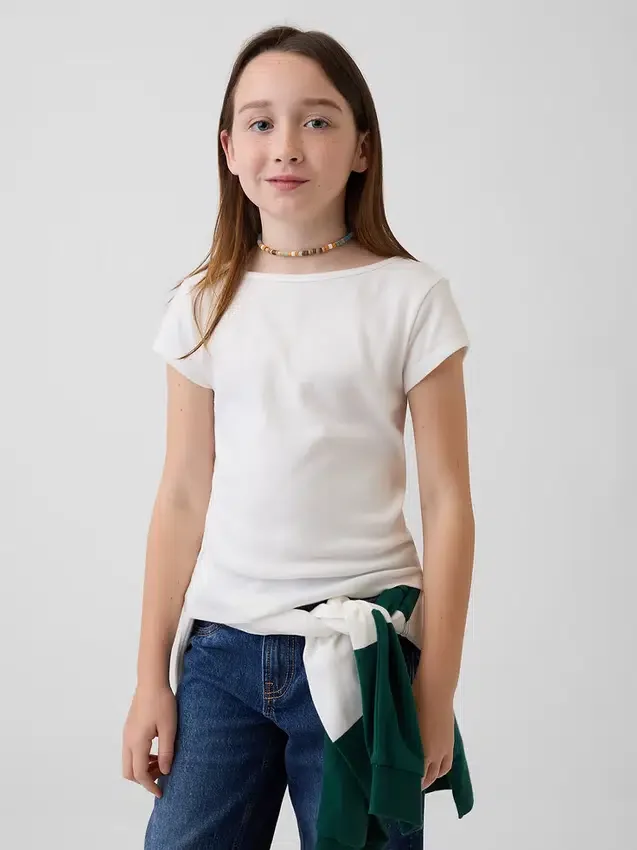 Kids Fitted Cap-Sleeve T-Shirt