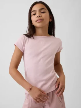 Kids Fitted Cap-Sleeve T-Shirt