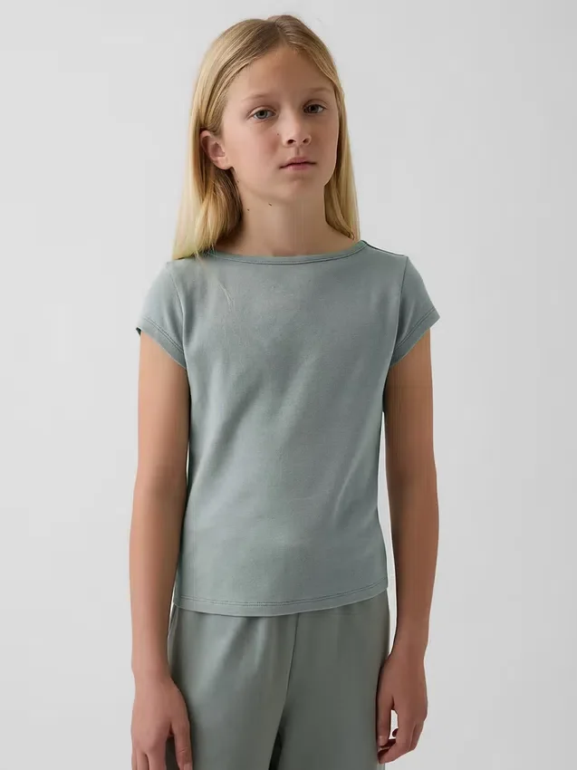 Kids Fitted Cap-Sleeve T-Shirt