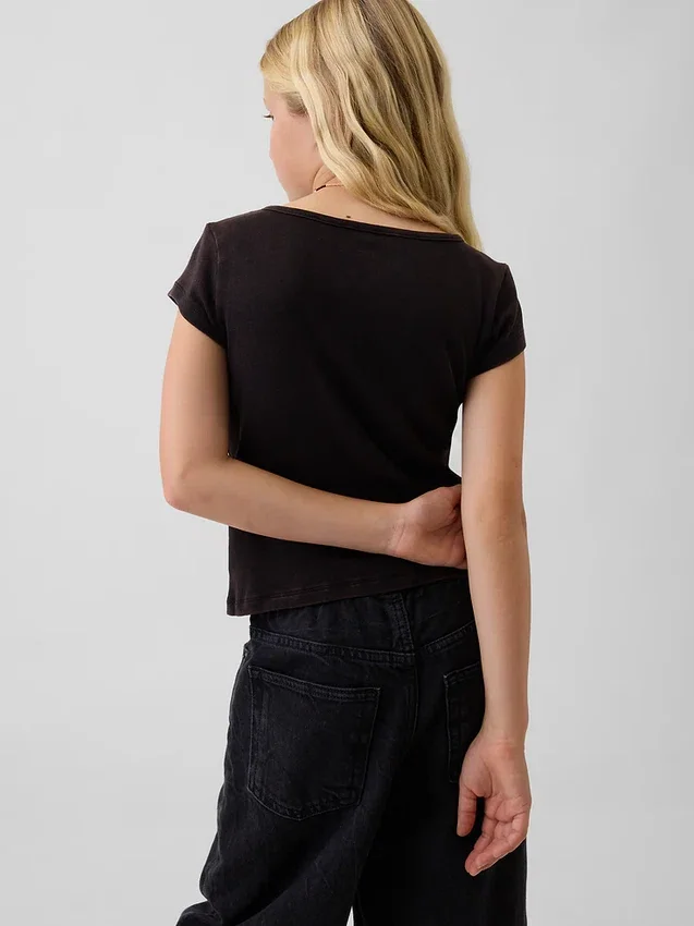 Kids Fitted Cap-Sleeve T-Shirt