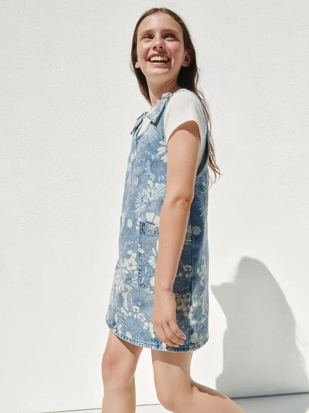 Kids Floral Denim Skirtall