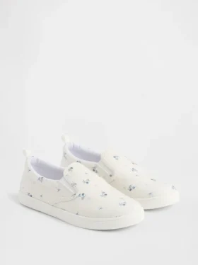 Kids Floral Slip-On Sneakers