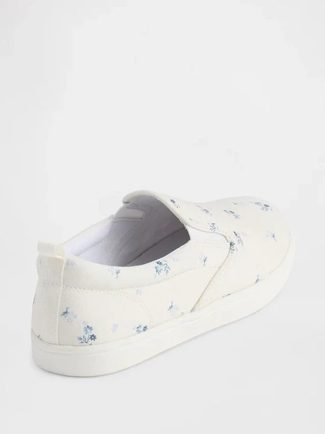 Kids Floral Slip-On Sneakers