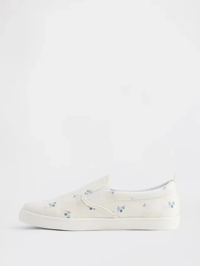 Kids Floral Slip-On Sneakers