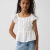 Kids Flutter-Sleeve Button-Front Top
