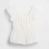 Kids Flutter-Sleeve Button-Front Top