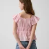 Kids Flutter-Sleeve Button-Front Top