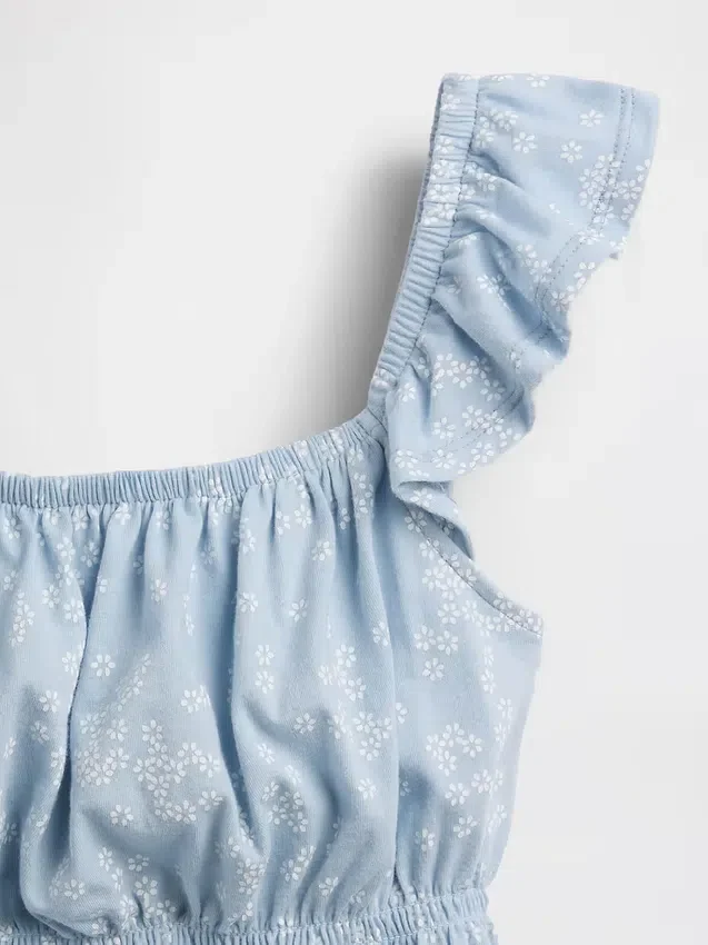 Kids Flutter-Sleeve Smocked Peplum Top