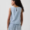 Kids Gingham Denim Shell Tank Top