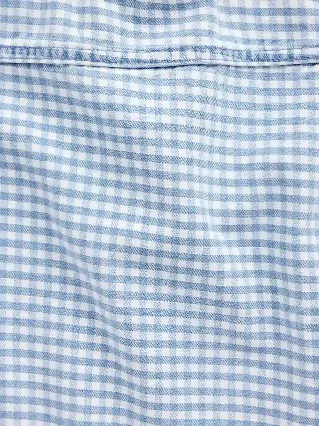 Kids Gingham Denim Shell Tank Top