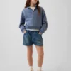 Kids High Rise Denim Easy Dolphin Shorts