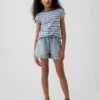 Kids High Rise Denim Easy Shorts