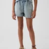 Kids High Rise Denim Easy Shorts