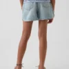 Kids High Rise Denim Easy Shorts