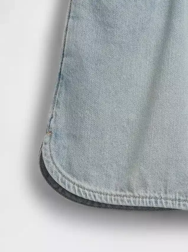 Kids High Rise Denim Easy Shorts