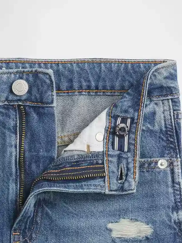 Kids High Rise Denim Skirt