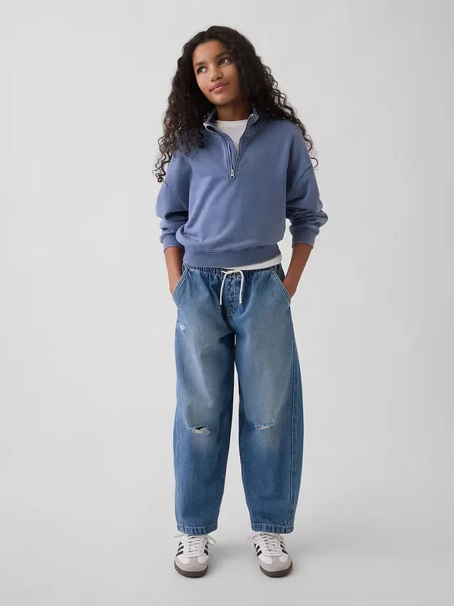 Kids High Rise Easy Barrel Jeans