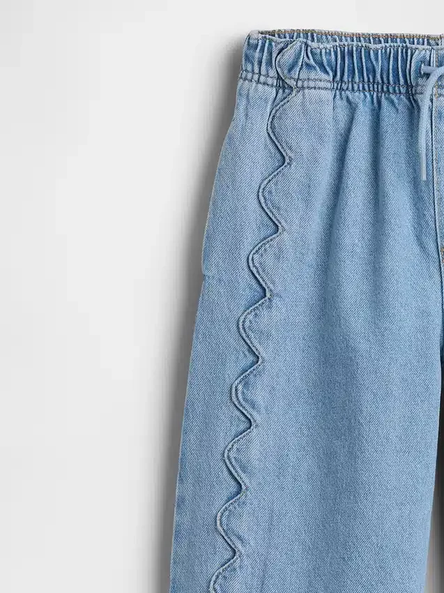 Kids High Rise Stride Easy Wide-Leg Ankle Jeans