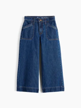 Kids High Rise Stride Wide-Leg Ankle Jeans