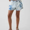 Kids High Rise Tie-Dye Denim Easy Shorts
