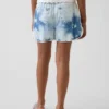 Kids High Rise Tie-Dye Denim Easy Shorts