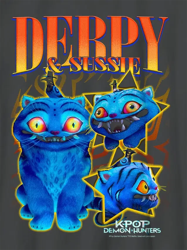 Kids K-Pop Demon Hunters Derpy Y2K Graphic T-Shirt