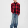 Kids Knit Jersey Plaid Shirt