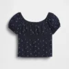 Kids Lace-Trim Puff-Sleeve Top