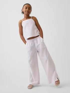 Kids Linen-Cotton Easy Wide-Leg Pants