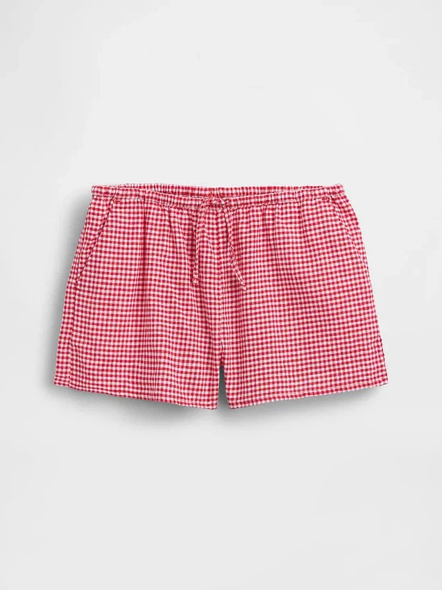 Kids Linen-Cotton Gingham Easy Shorts