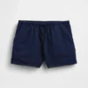 Kids Linen-Cotton Lace-Trim Easy Shorts