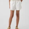 Kids Linen-Cotton Lace-Trim Easy Shorts