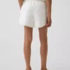 Kids Linen-Cotton Lace-Trim Easy Shorts