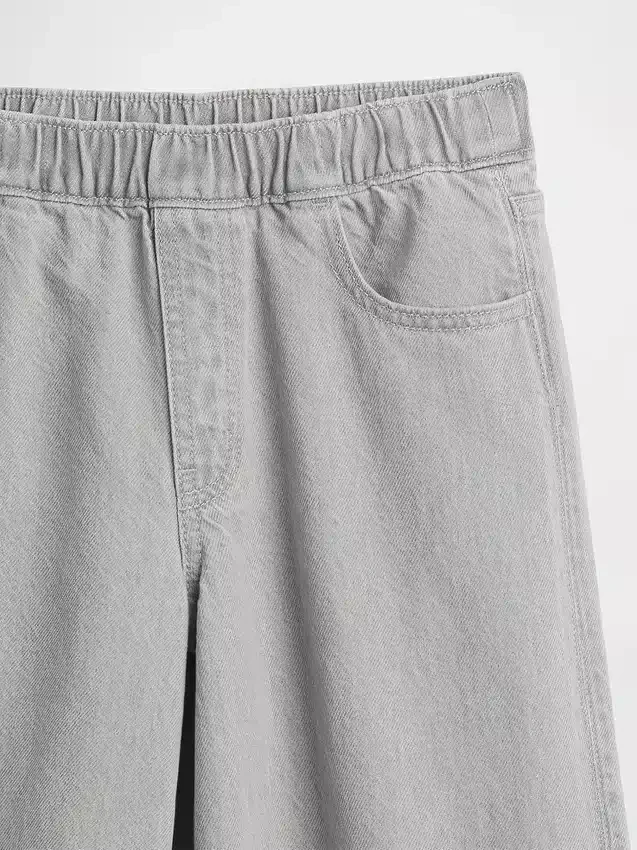 Kids Low Rise Bow Split-Hem Baggy Jeans