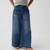 Kids Low Rise Embroidered Baggy Jeans