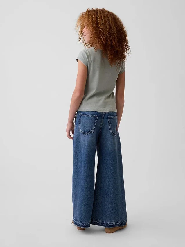 Kids Low Rise Embroidered Baggy Jeans