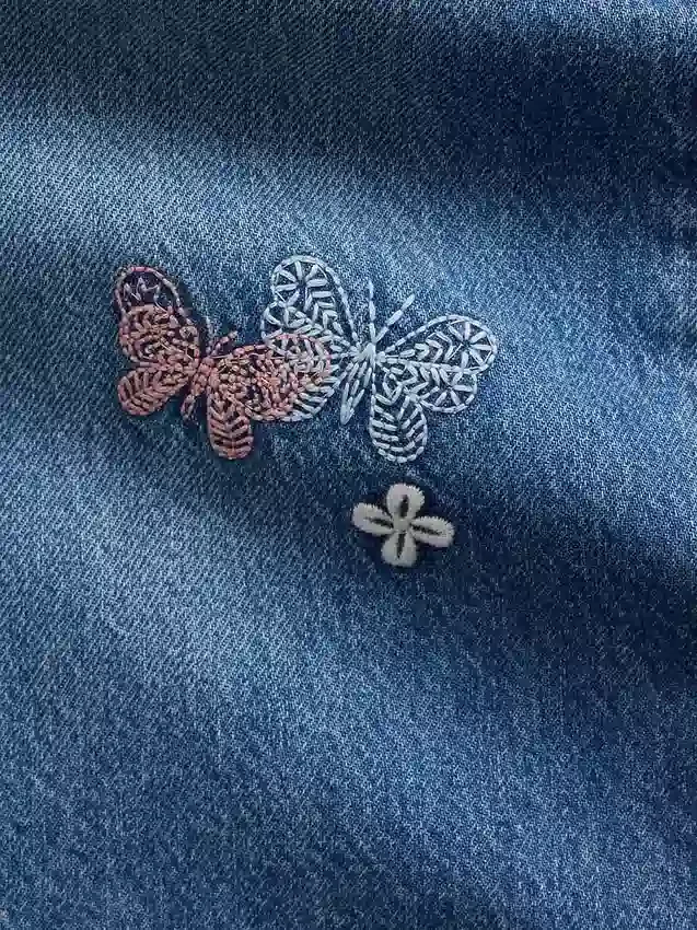 Kids Low Rise Embroidered Baggy Jeans