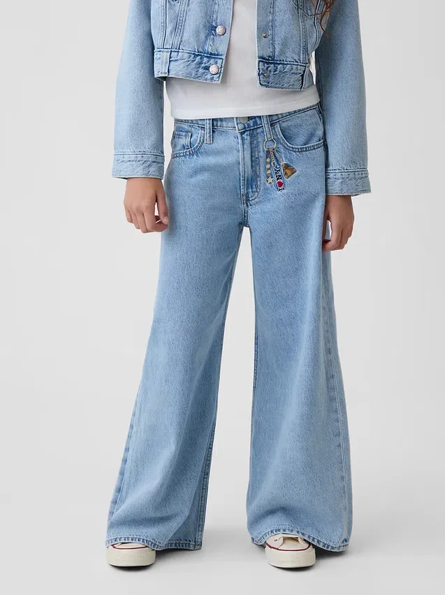 Kids Low Rise Embroidered I Heart Ny Baggy Jeans