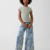 Kids Low Rise Floral Baggy Jeans