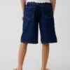 Kids Low Rise Longline Denim Shorts