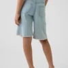 Kids Low Rise Longline Denim Shorts