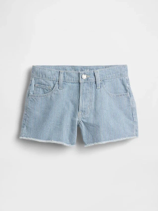 Kids Low Rise Stride Denim Stripe Shorts