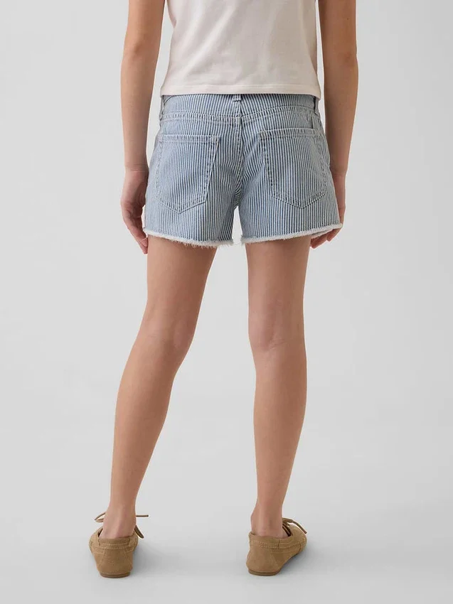 Kids Low Rise Stride Denim Stripe Shorts