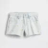 Kids Low Rise Stride Embroidered Lemon Denim Shorts