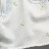 Kids Low Rise Stride Embroidered Lemon Denim Shorts