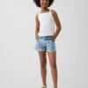Kids Low Rise Stride Floral Denim Shorts