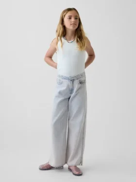 Kids Low Rise Stride Wide-Leg Jeans