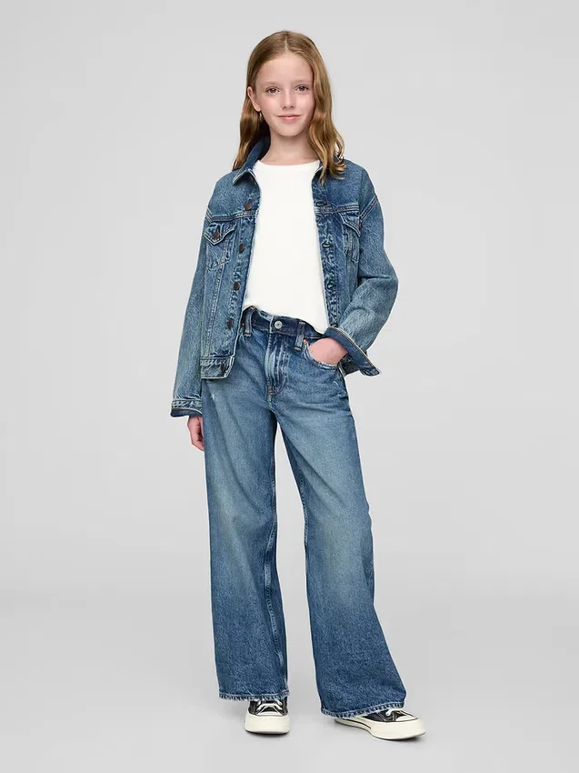Kids Low Rise Stride Wide-Leg Jeans